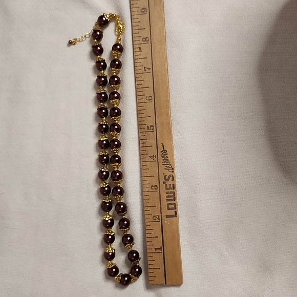 Purple beaded necklace and Earring set - Picture 8 of 12